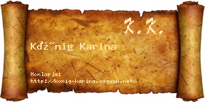 Kőnig Karina névjegykártya